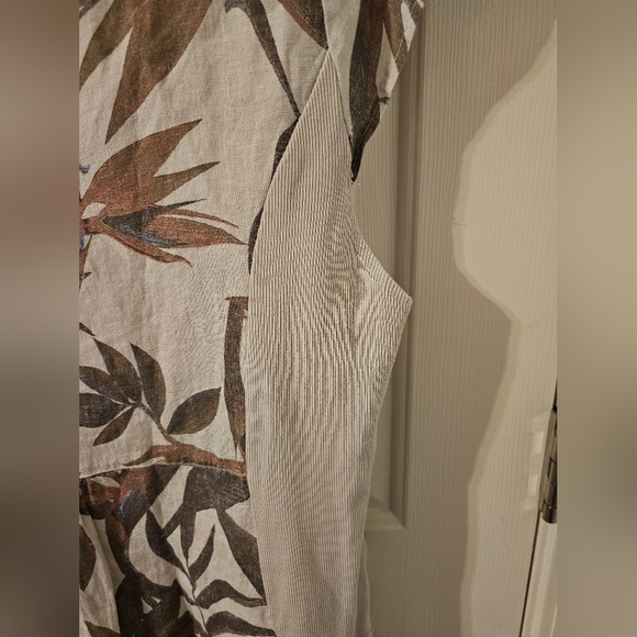 Lungo L'arno NWT Womens 100% Linen Dress Botanical Pockets Made in Italy 1X - Picture 6 of 9